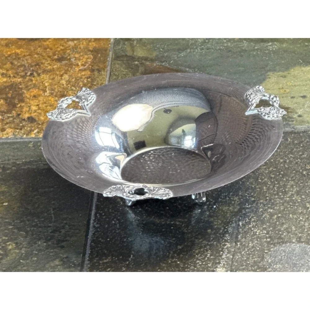 Decorative Footed Hammered Bowl Home Decor 8